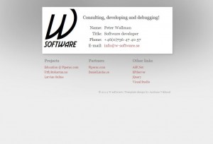 Bild på första versionen av www.W-Software.se